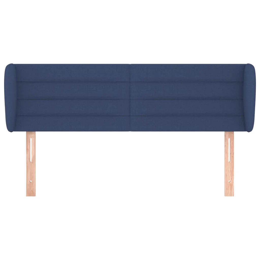 sengegavl med kanter 147x23x78/88 cm stof blĂĄ - Image 3