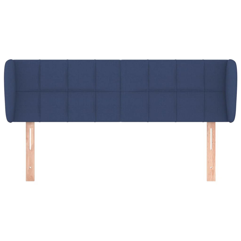 sengegavl med kanter 147x23x78/88 cm stof blå - Image 3
