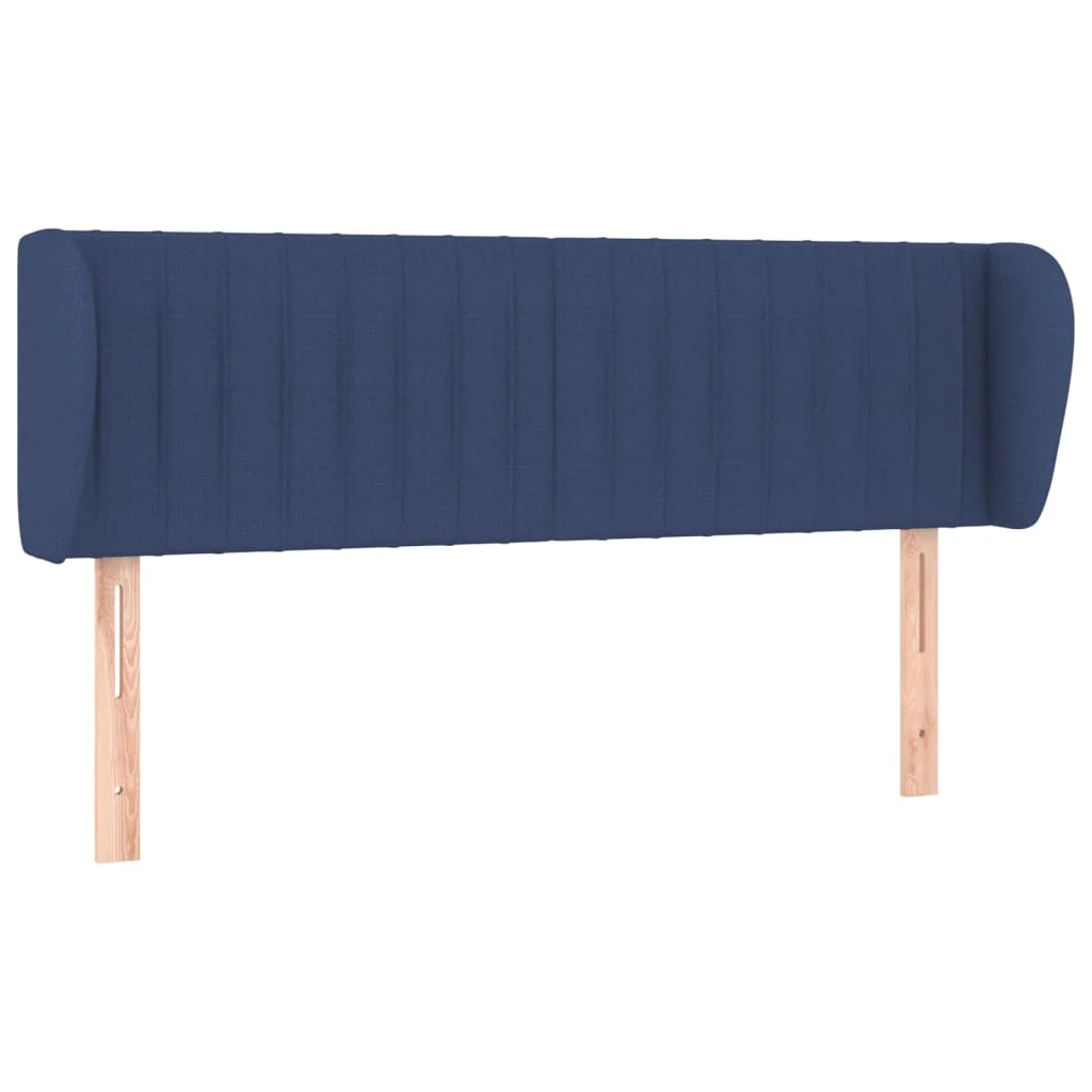 sengegavl med kanter 147x23x78/88 cm stof blå - Image 2