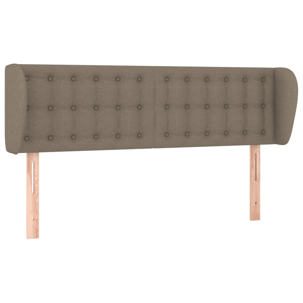 sengegavl med kanter 147x23x78/88 cm stof gråbrun - Image 2