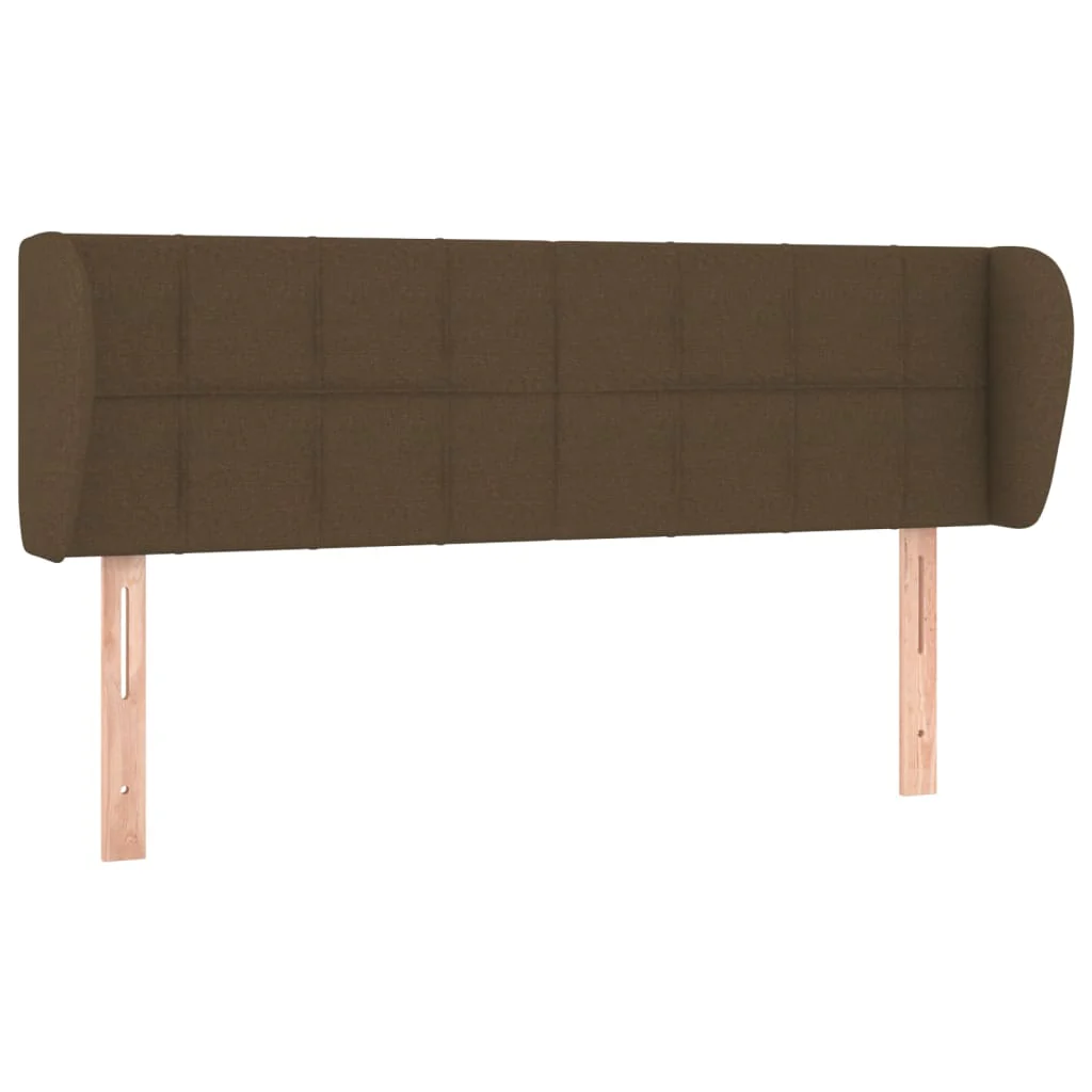 sengegavl med kanter 147x23x78/88 cm stof mørkebrun - Image 2