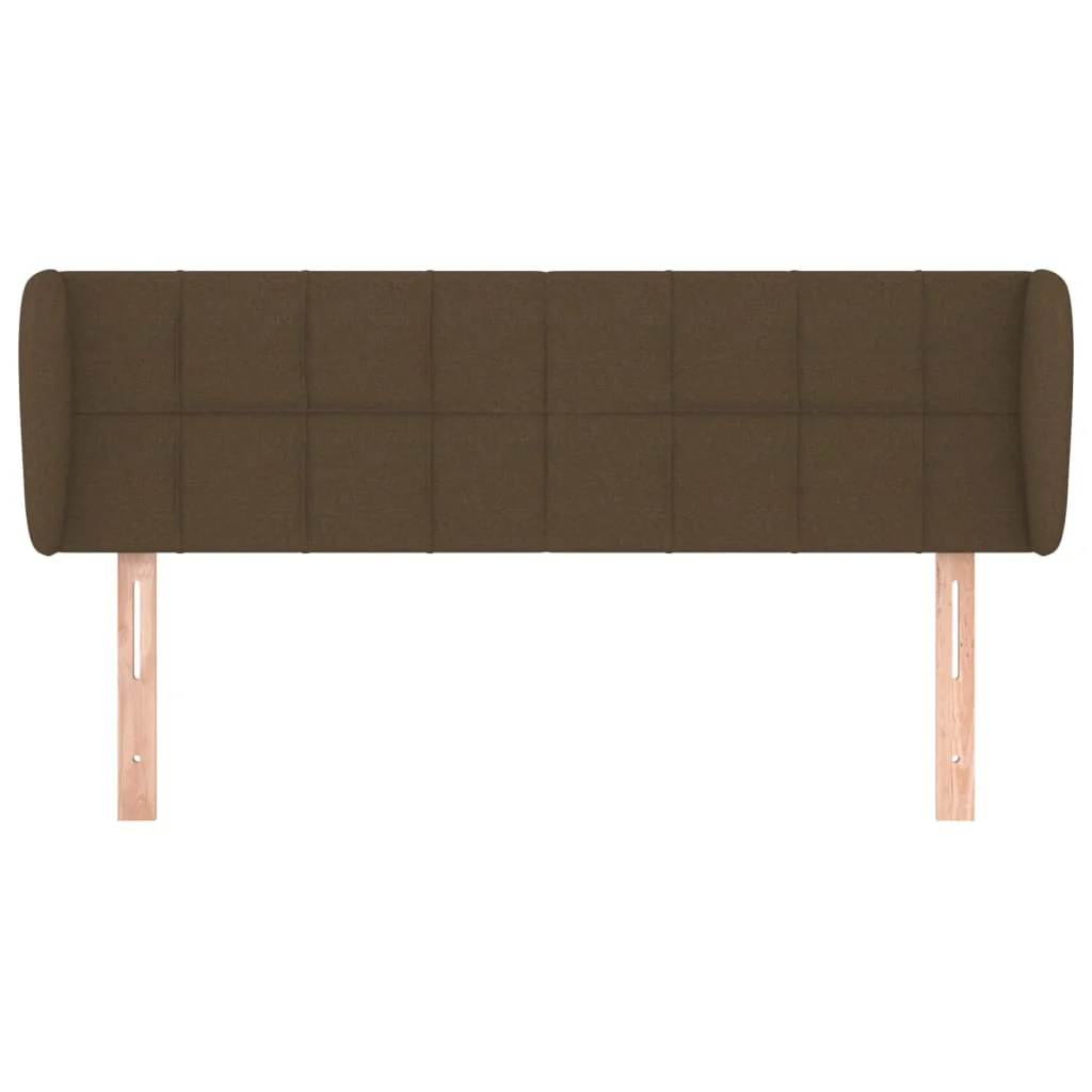 sengegavl med kanter 147x23x78/88 cm stof mørkebrun - Image 3