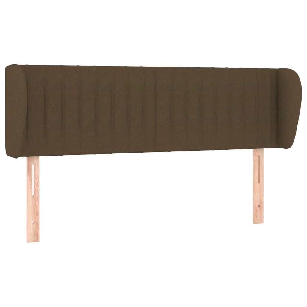 sengegavl med kanter 147x23x78/88 cm stof mørkebrun - Image 2