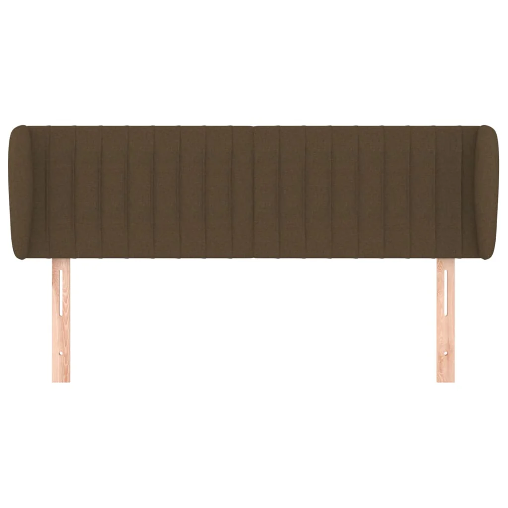 sengegavl med kanter 147x23x78/88 cm stof mørkebrun - Image 3