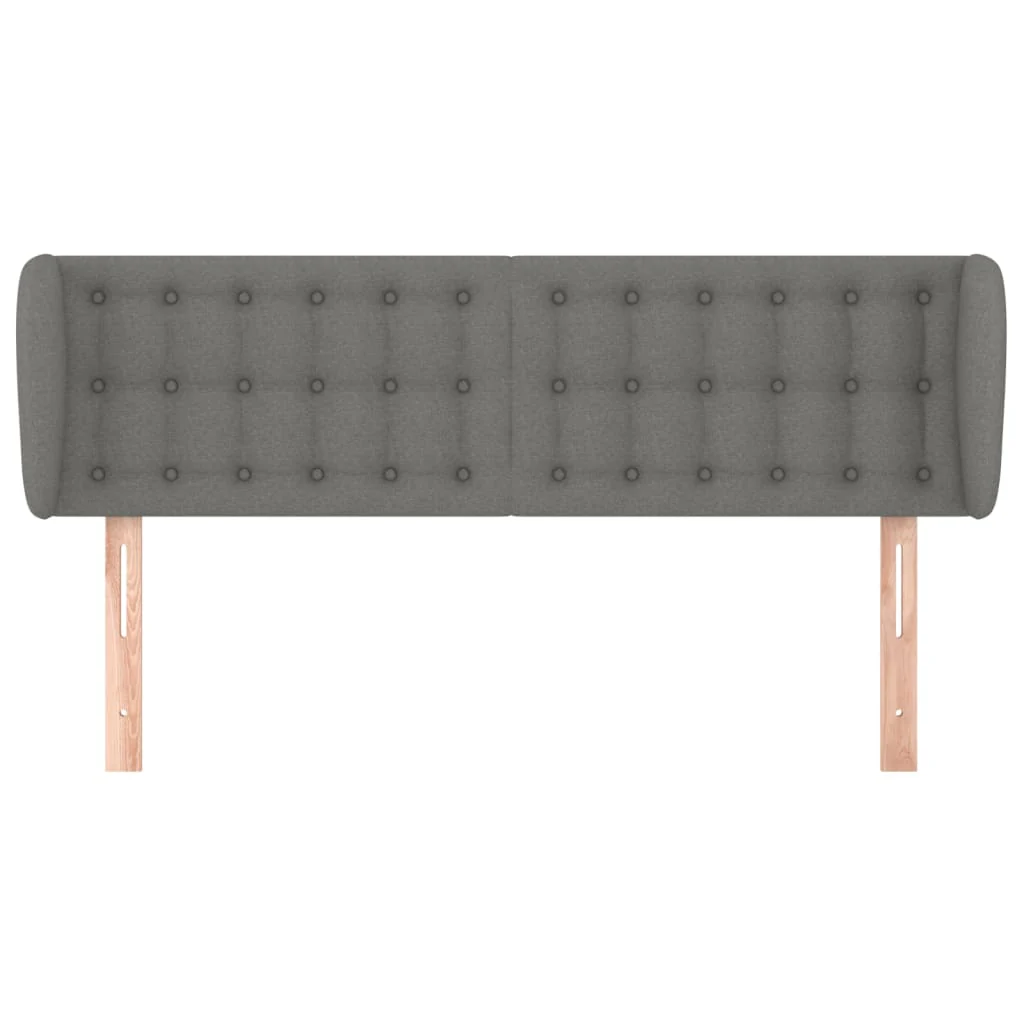 sengegavl med kanter 147x23x78/88 cm stof mørkegrå - Image 3