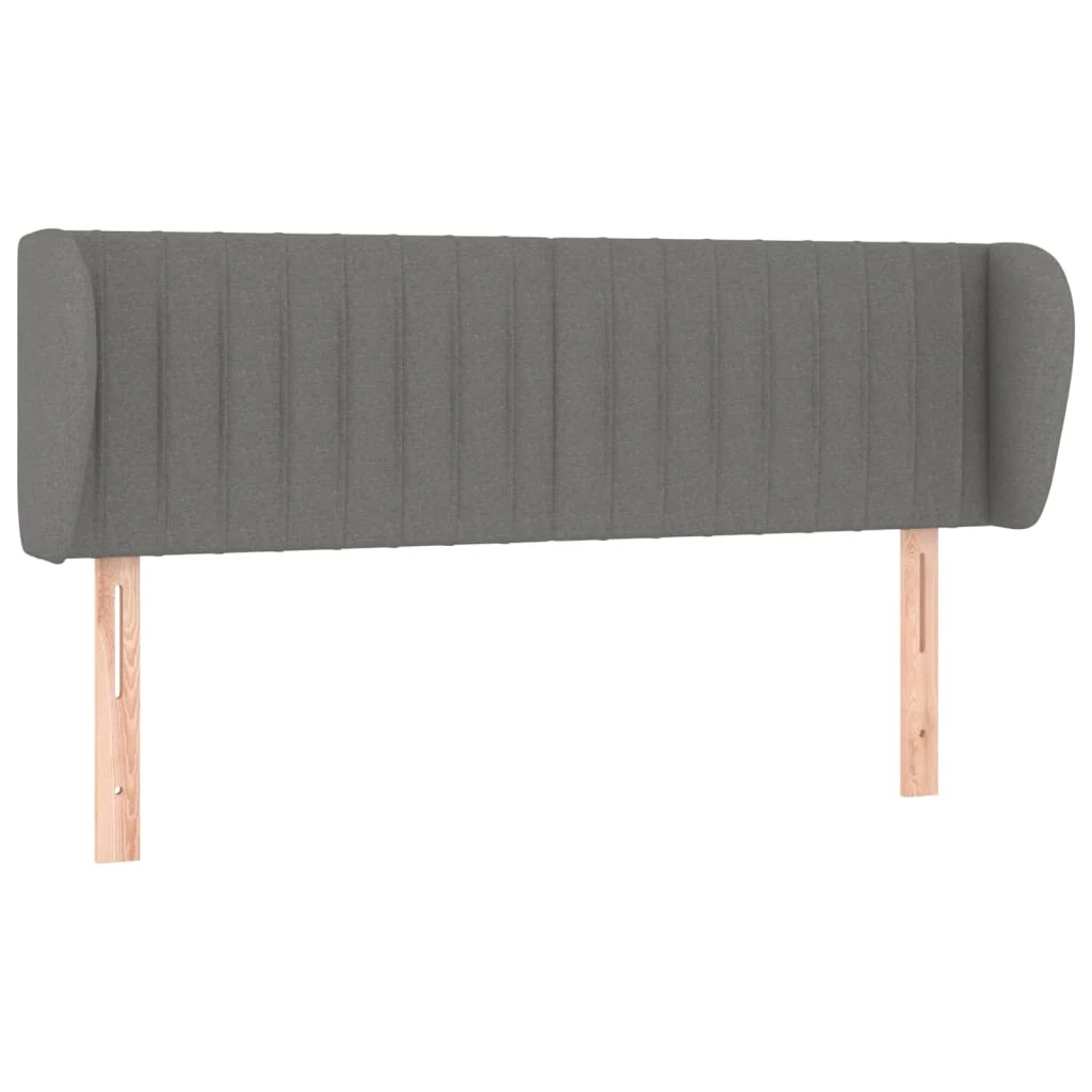 sengegavl med kanter 147x23x78/88 cm stof mørkegrå - Image 2