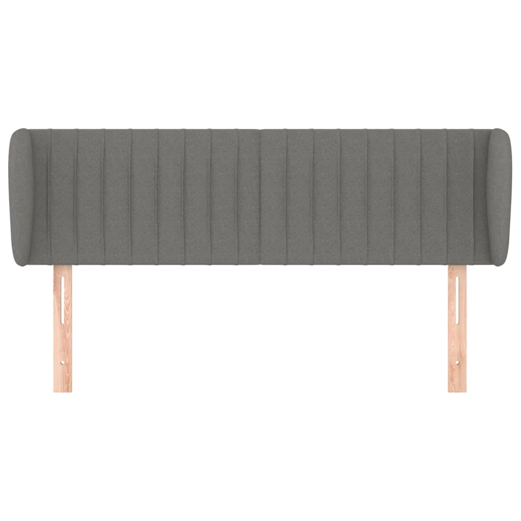 sengegavl med kanter 147x23x78/88 cm stof mørkegrå - Image 3