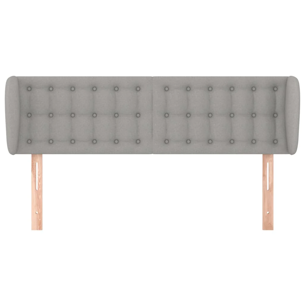 sengegavl med kanter 147x23x78/88cm stof lysegrå - Image 3