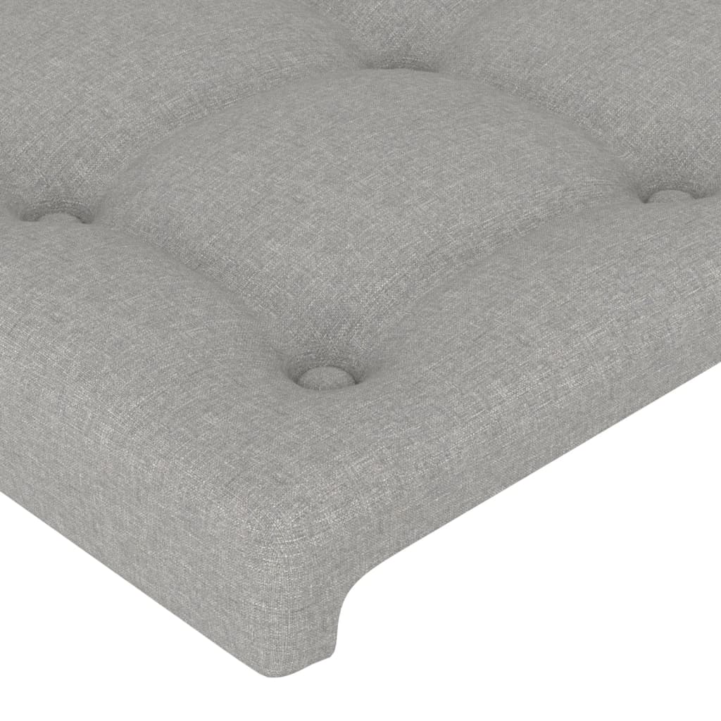 sengegavl med kanter 147x23x78/88cm stof lysegrå - Image 5