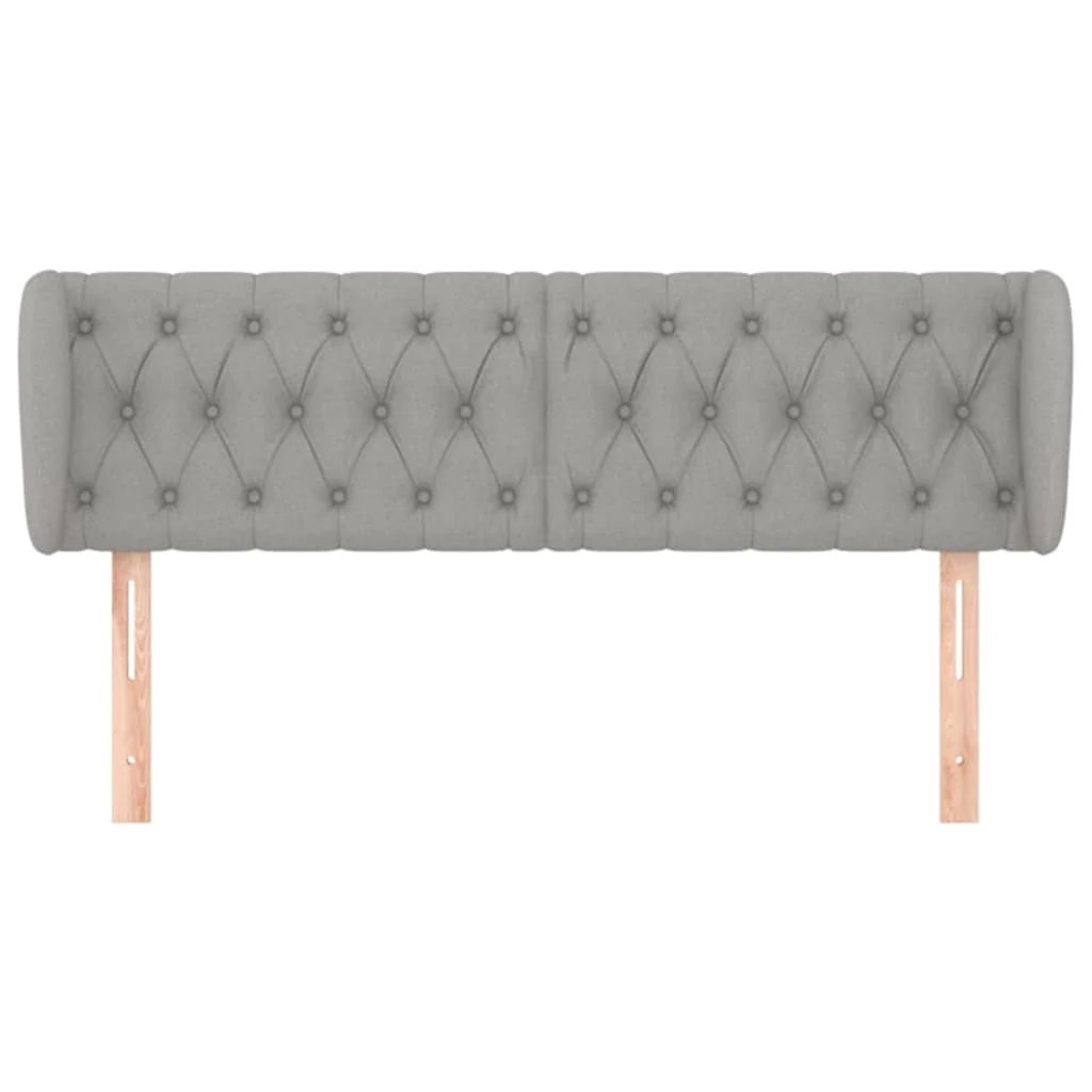sengegavl med kanter 147x23x78/88cm stof lysegrå - Image 3