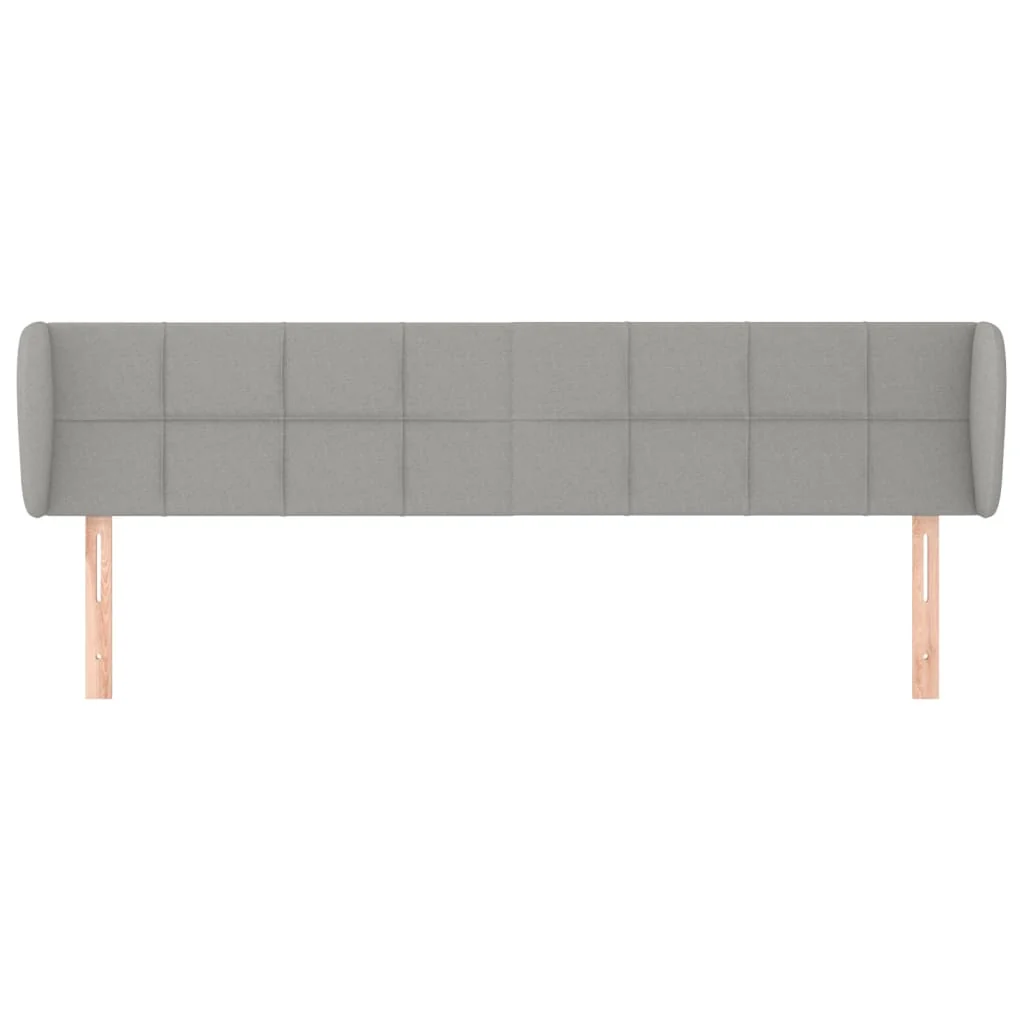 sengegavl med kanter 147x23x78/88cm stof lysegrå - Image 3