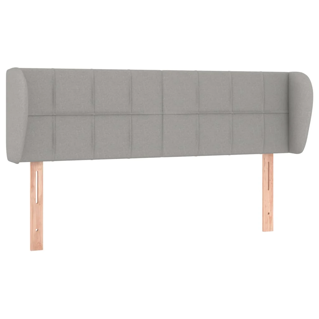 sengegavl med kanter 147x23x78/88cm stof lysegrå - Image 2
