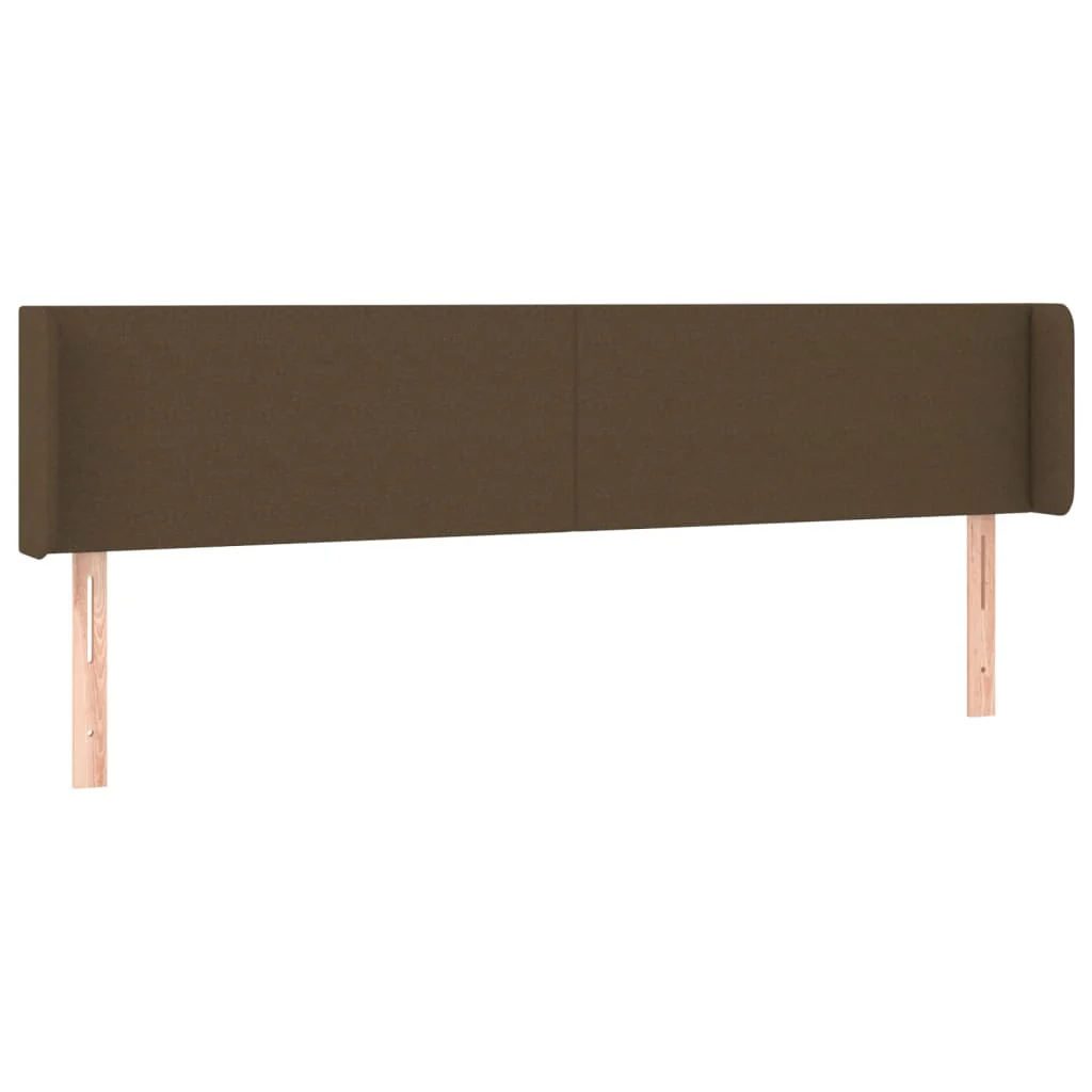 sengegavl med kanter 163x16x78/88 cm stof mørkebrun - Image 2