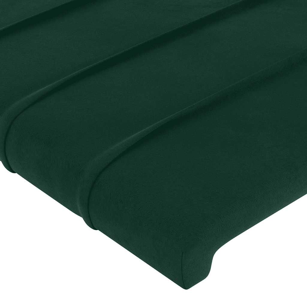 sengegavl med kanter 163x23x78/88 cm fløjl mørkegrøn - Image 5