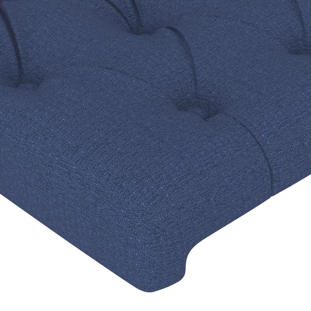 sengegavl med kanter 163x23x78/88 cm stof blå - Image 5