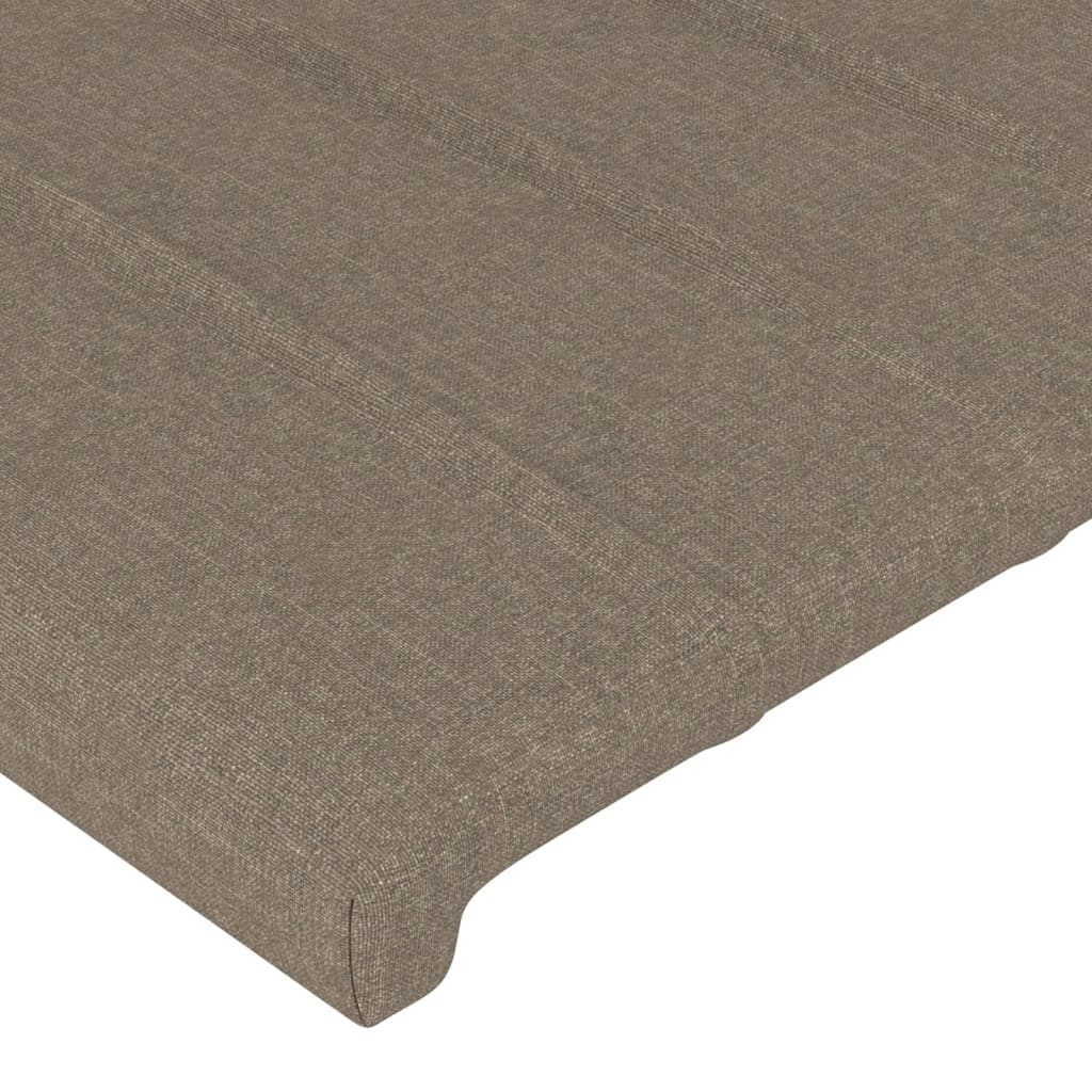 sengegavl med kanter 163x23x78/88 cm stof gråbrun - Image 5