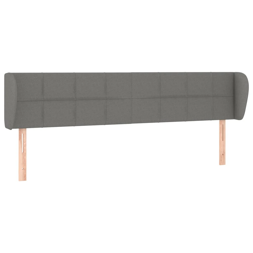 sengegavl med kanter 163x23x78/88 cm stof mørkegrå - Image 2