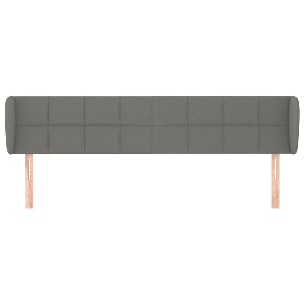 sengegavl med kanter 163x23x78/88 cm stof mørkegrå - Image 3