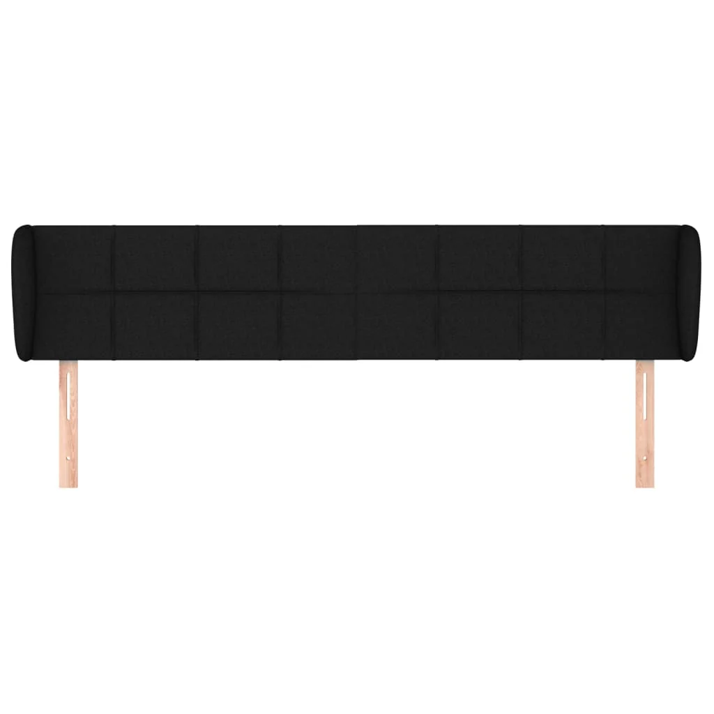 sengegavl med kanter 163x23x78/88 cm stof sort - Image 3