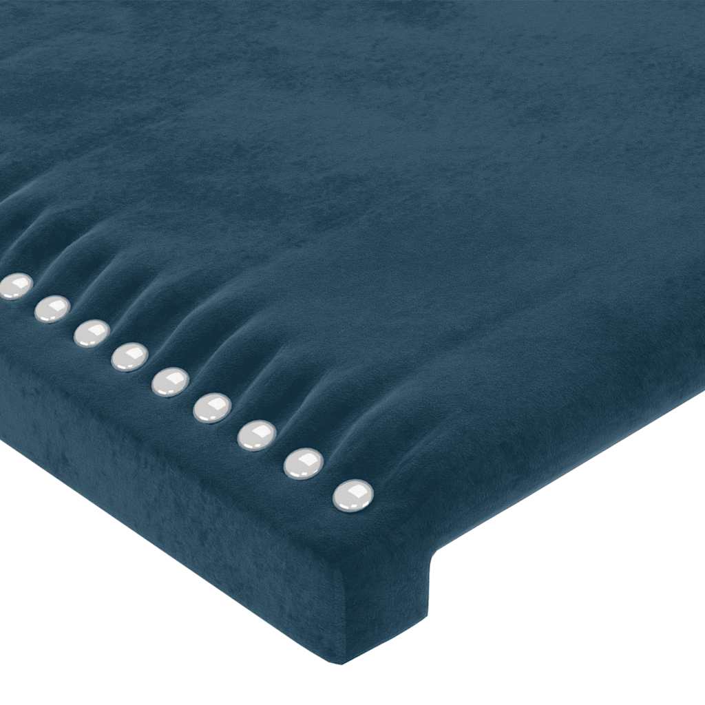 sengegavl med kanter 183x16x78/88 cm fløjl mørkeblå - Image 5