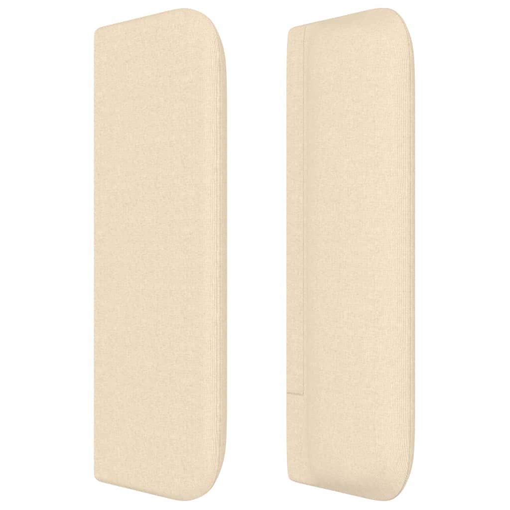 sengegavl med kanter 183x16x78/88 cm stof cremefarvet - Image 4