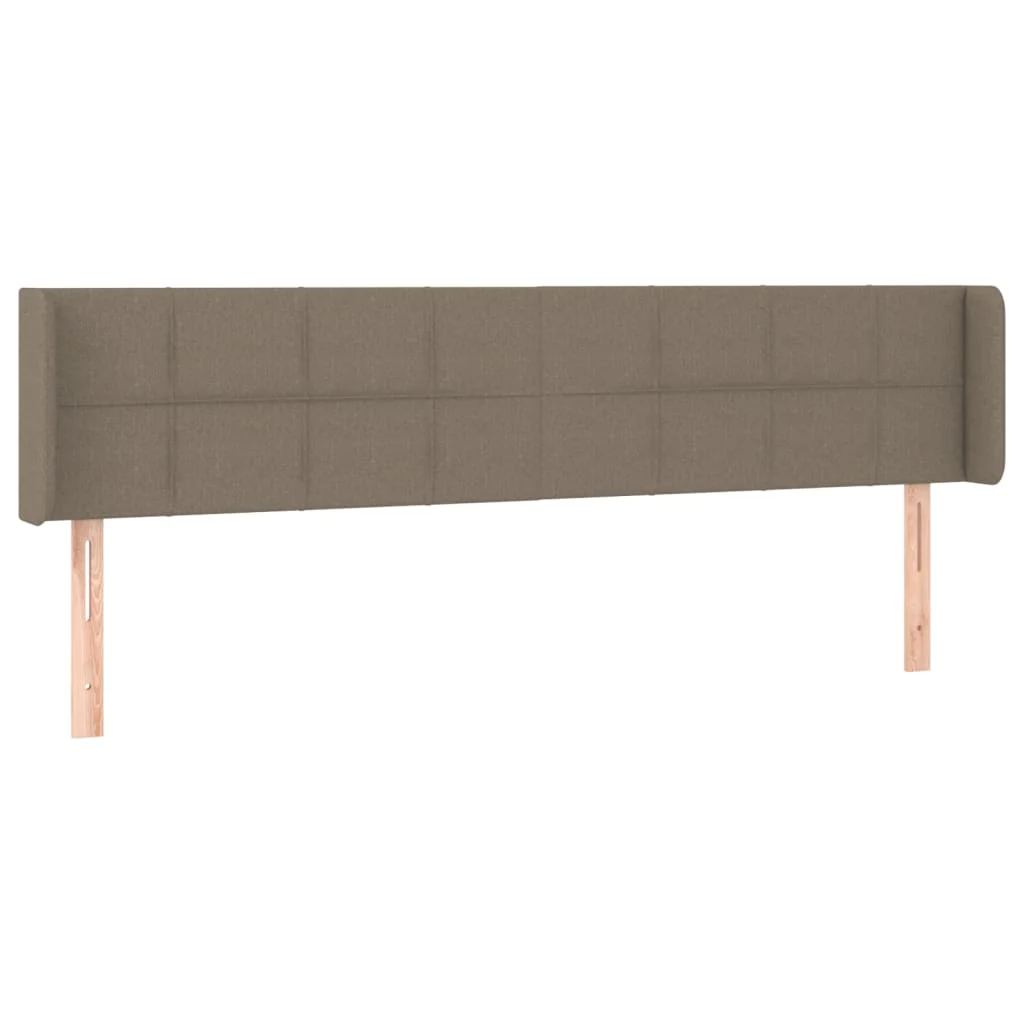 sengegavl med kanter 183x16x78/88 cm stof gråbrun - Image 2
