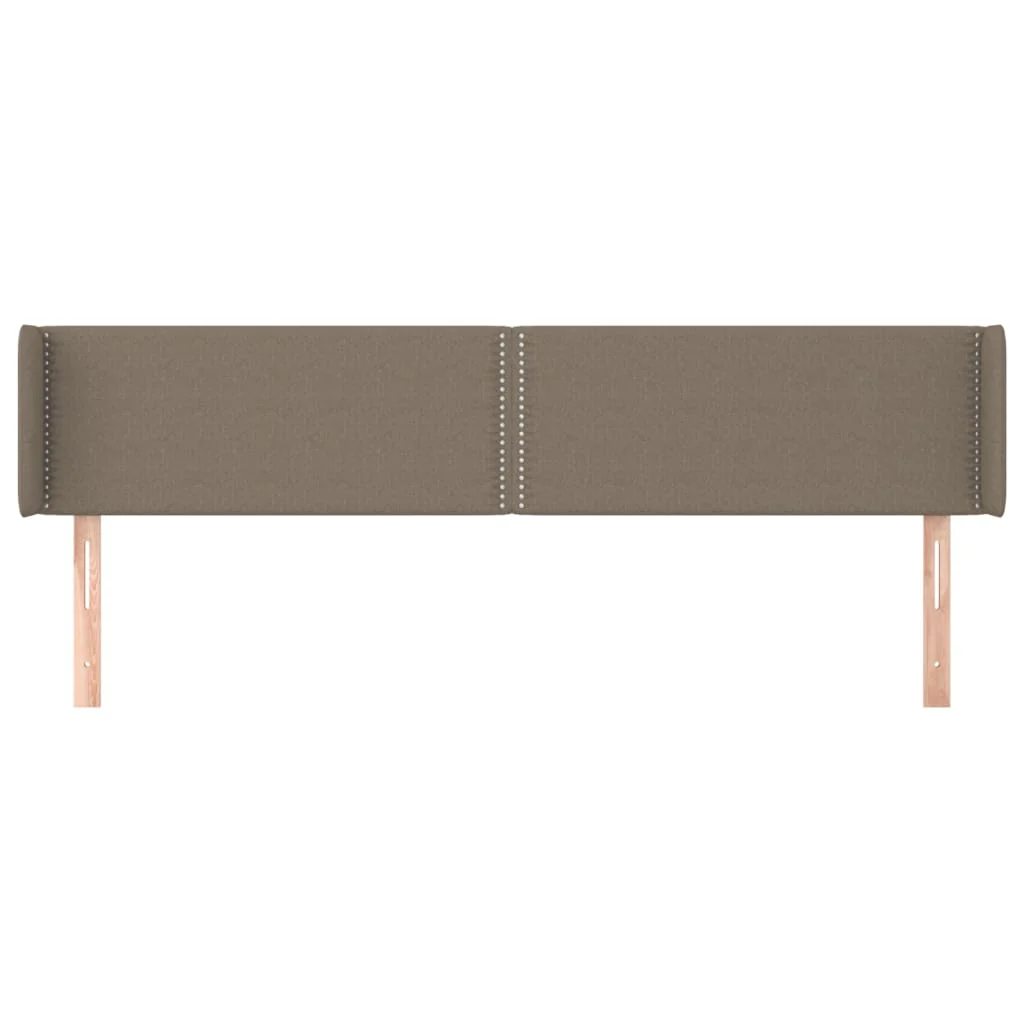 sengegavl med kanter 183x16x78/88 cm stof gråbrun - Image 3