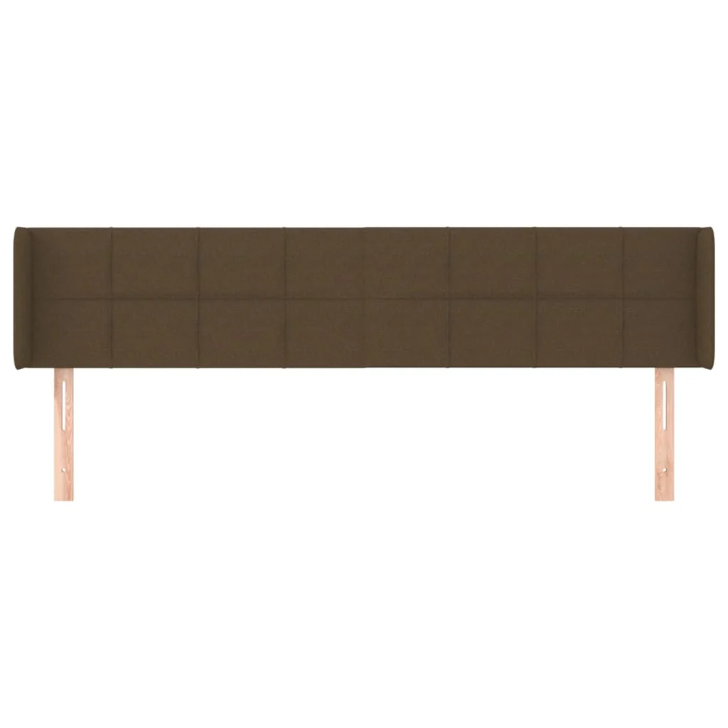 sengegavl med kanter 183x16x78/88 cm stof mørkebrun - Image 3
