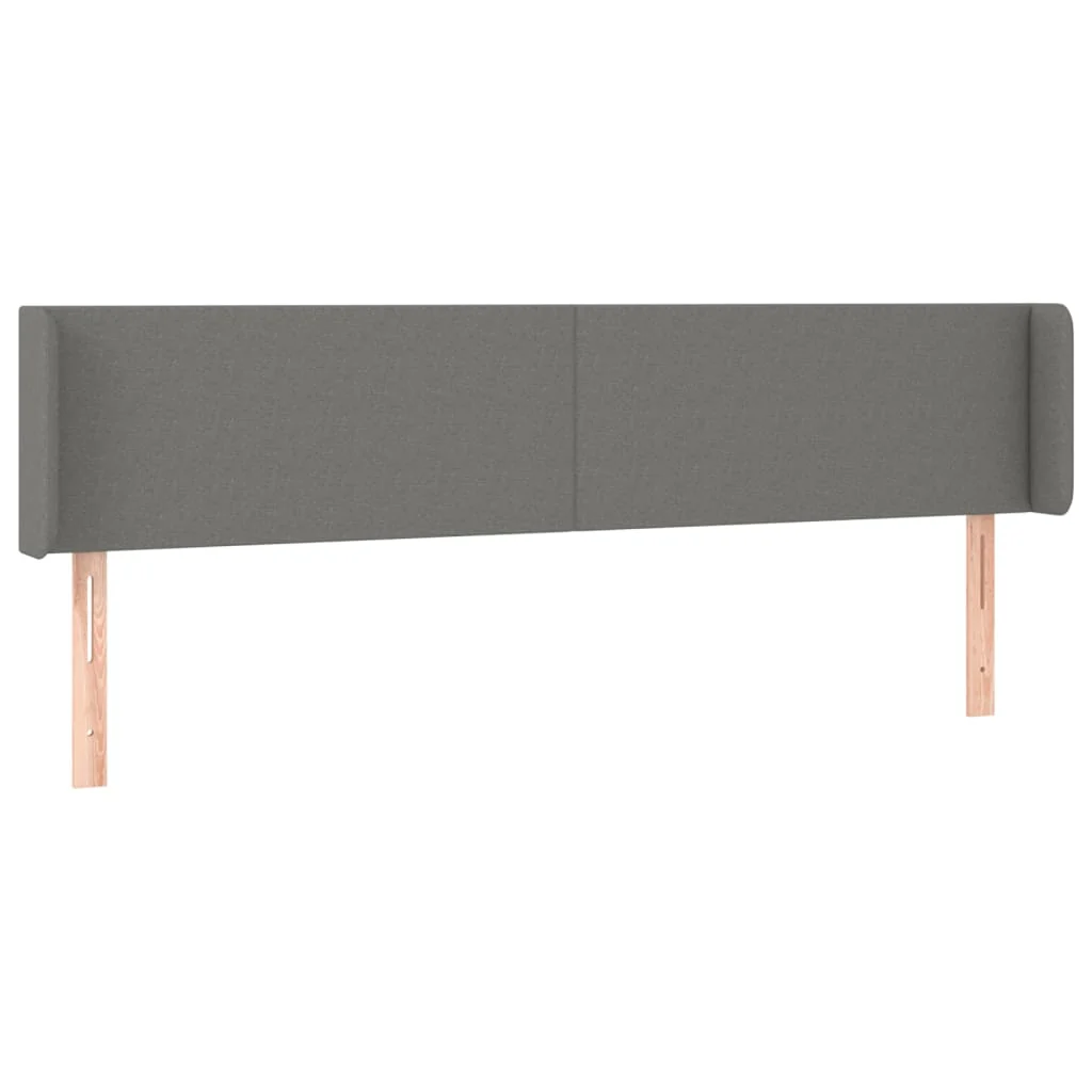 sengegavl med kanter 183x16x78/88 cm stof mørkegrå - Image 2