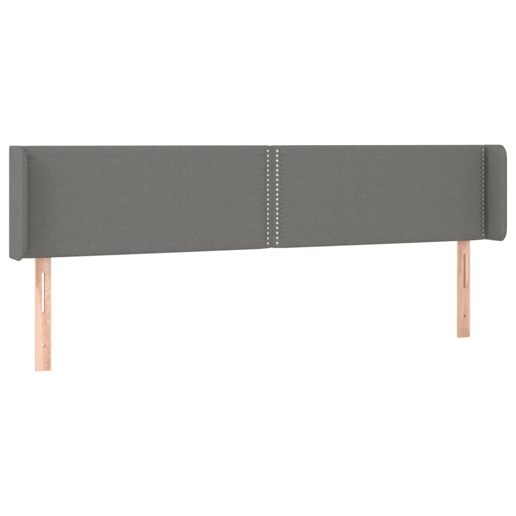 sengegavl med kanter 183x16x78/88 cm stof mørkegrå - Image 2