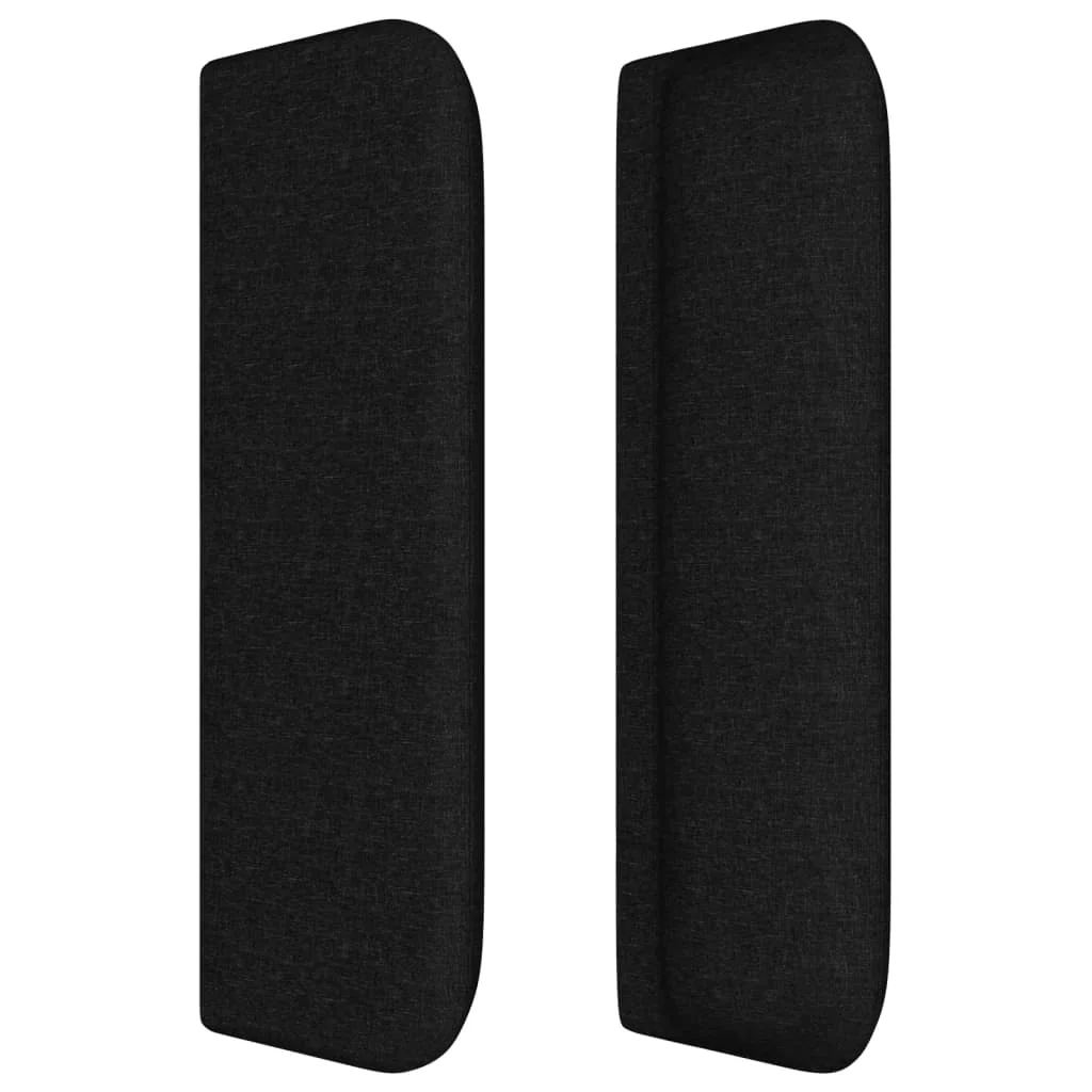 sengegavl med kanter 183x16x78/88 cm stof sort - Image 4