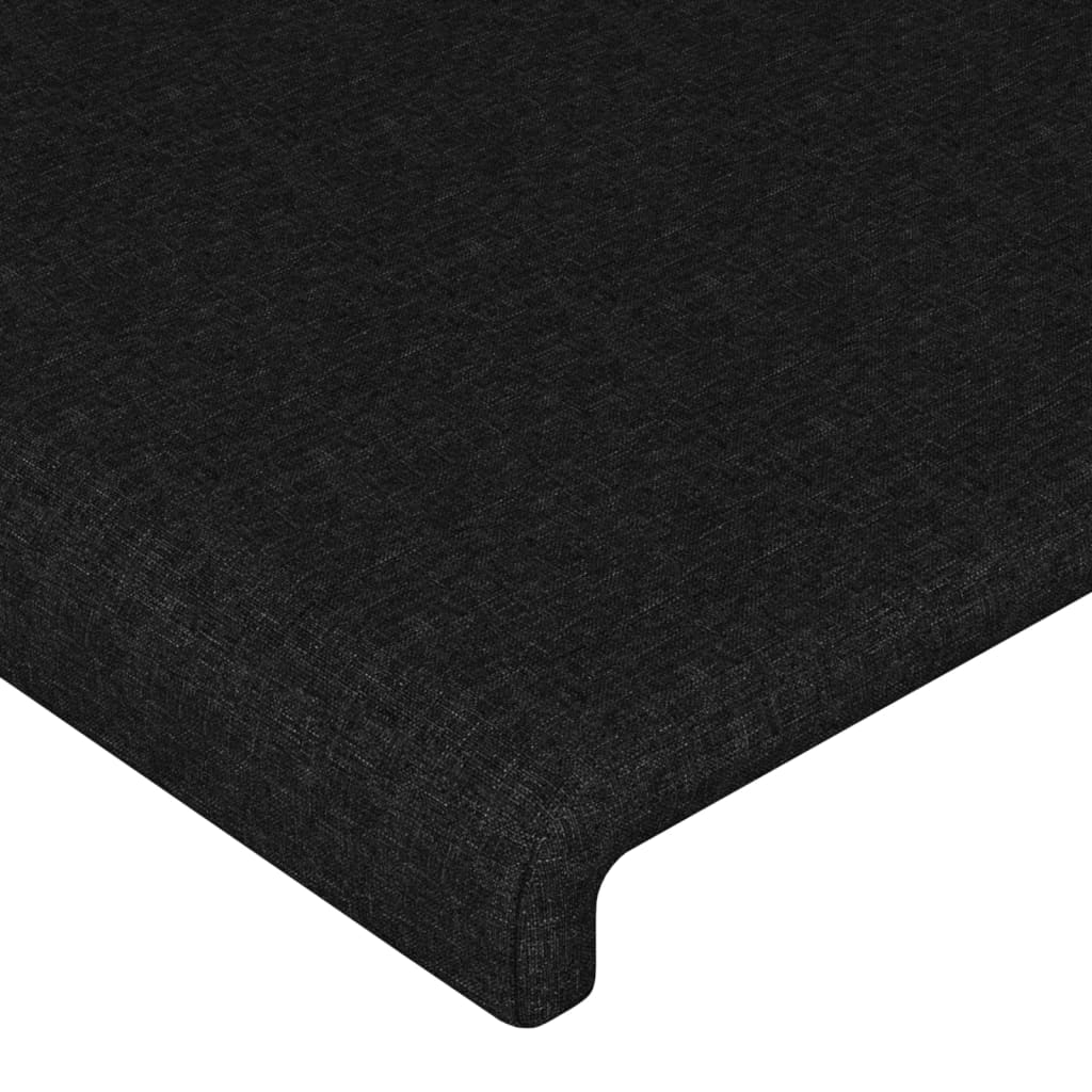 sengegavl med kanter 183x16x78/88 cm stof sort - Image 5