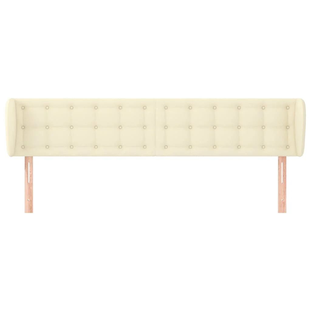 sengegavl med kanter 183x23x78/88 cm kunstlæder cremefarvet - Image 3