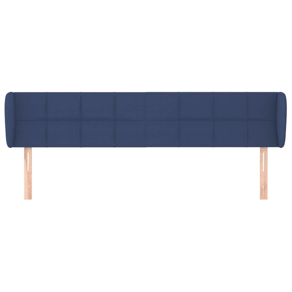 sengegavl med kanter 183x23x78/88 cm stof blĂĄ - Image 3