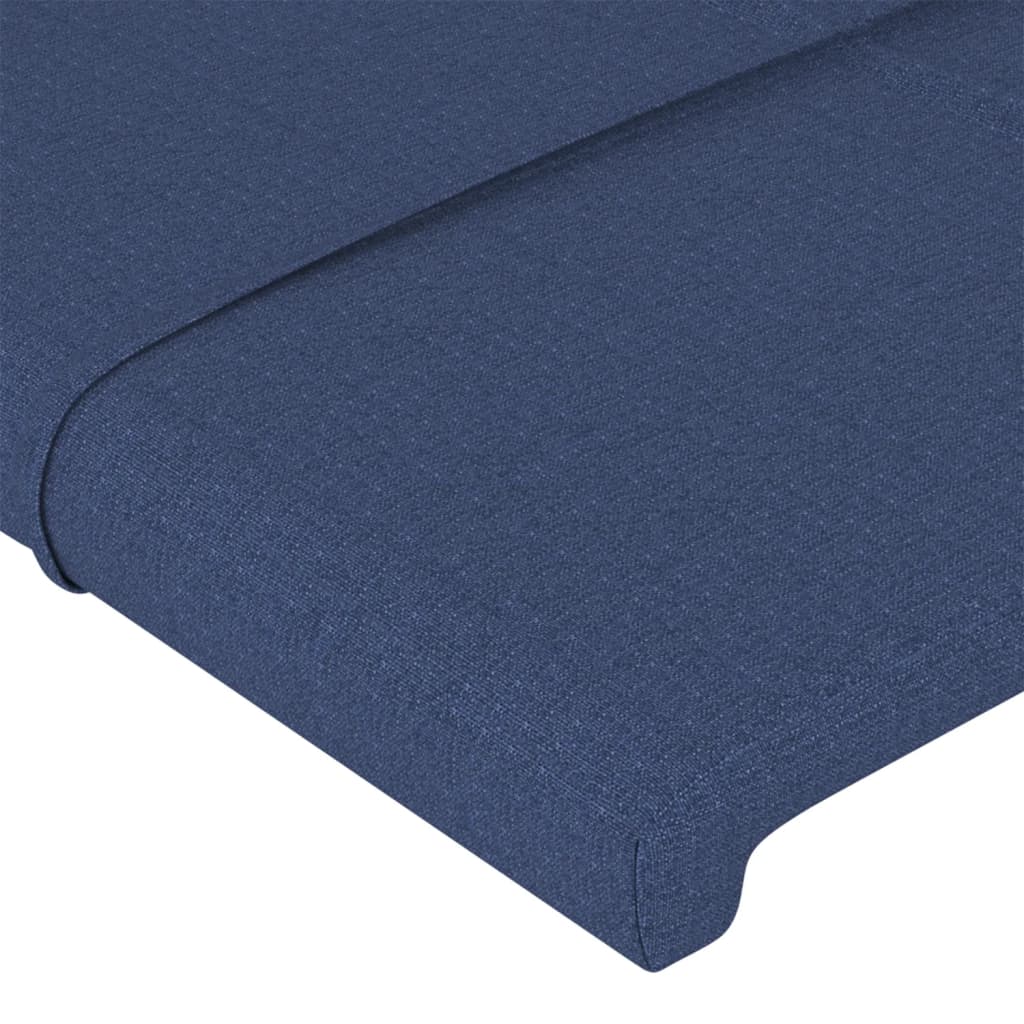 sengegavl med kanter 183x23x78/88 cm stof blĂĄ - Image 5