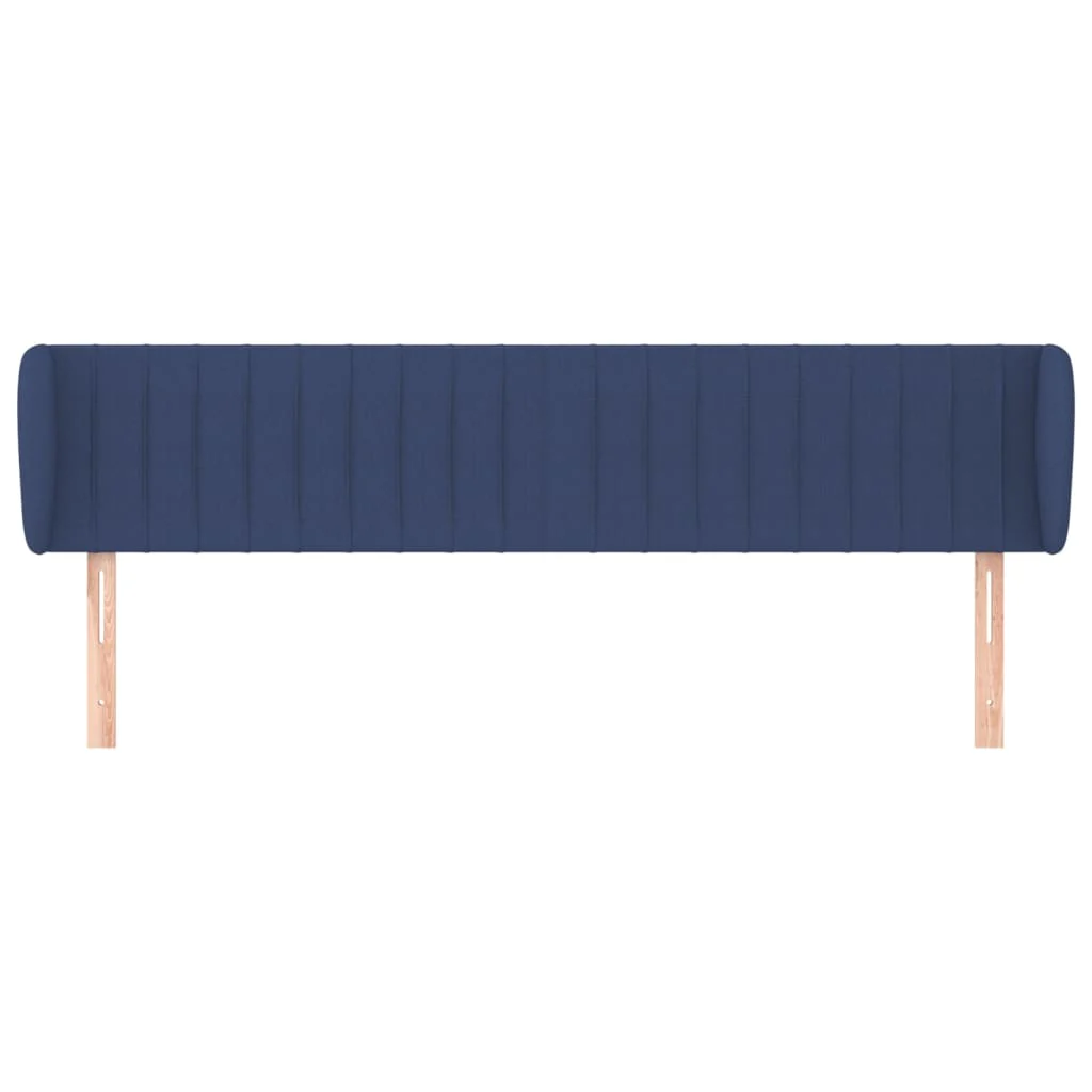 sengegavl med kanter 183x23x78/88 cm stof blå - Image 3