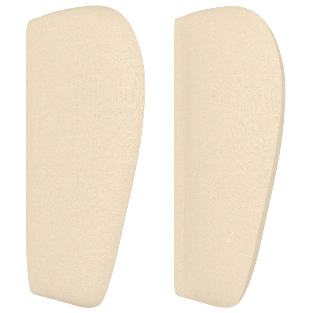 sengegavl med kanter 183x23x78/88 cm stof cremefarvet - Image 4