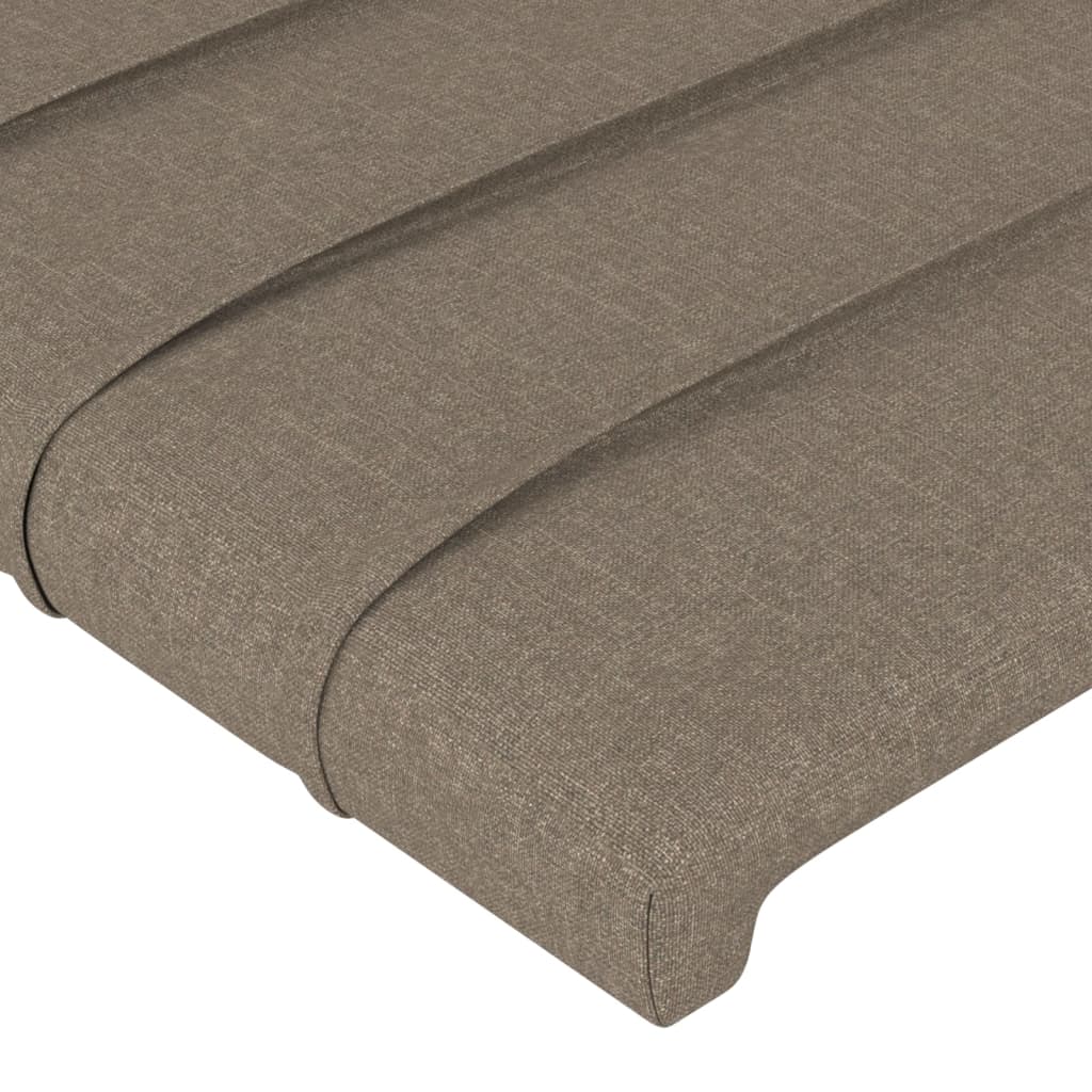 sengegavl med kanter 183x23x78/88 cm stof gråbrun - Image 5
