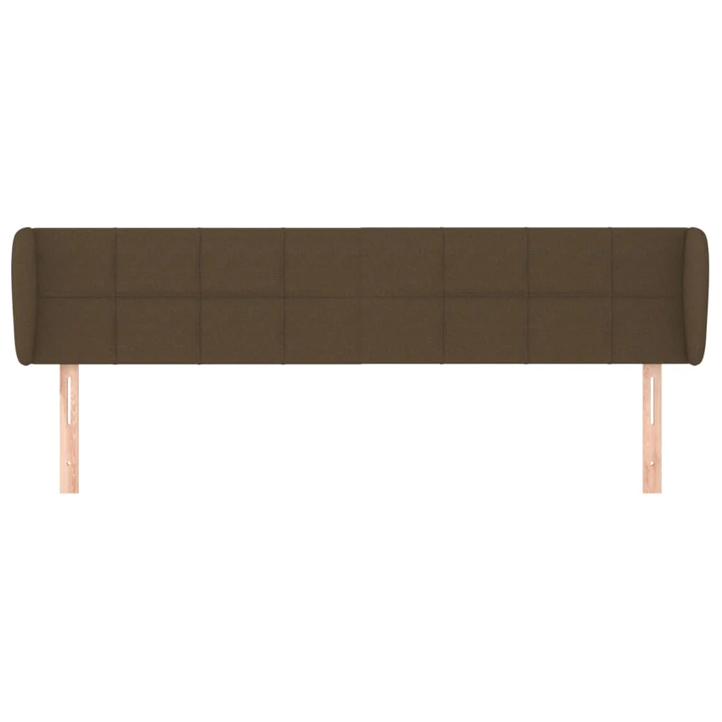 sengegavl med kanter 183x23x78/88 cm stof mørkebrun - Image 3
