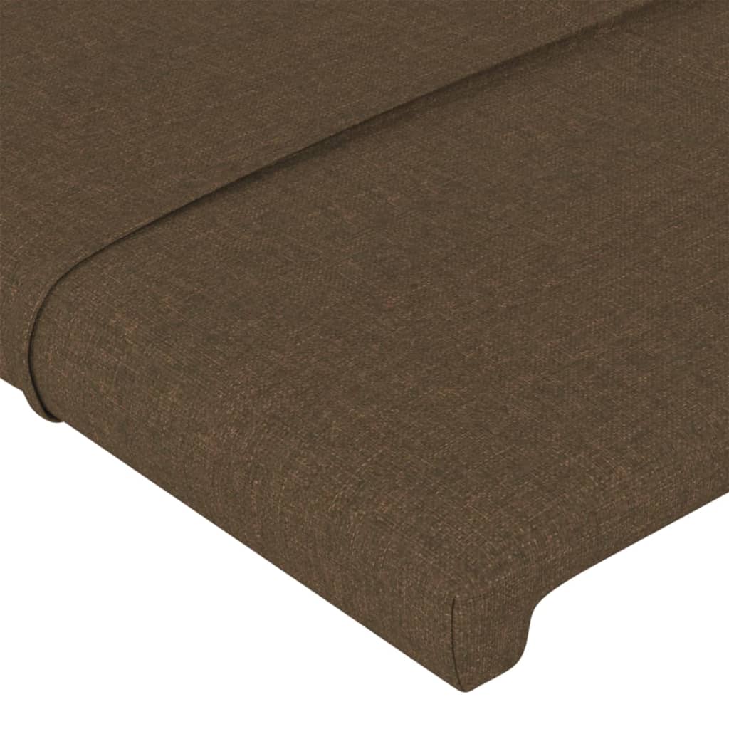 sengegavl med kanter 183x23x78/88 cm stof mørkebrun - Image 5