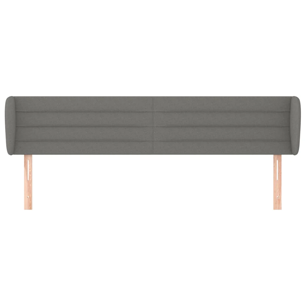 sengegavl med kanter 183x23x78/88 cm stof mørkegrå - Image 3
