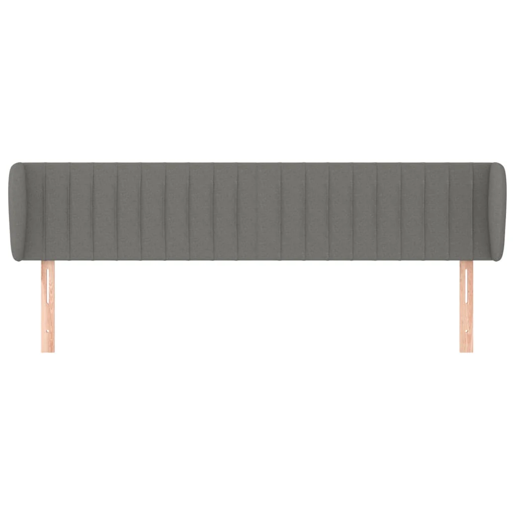 sengegavl med kanter 183x23x78/88 cm stof mørkegrå - Image 3
