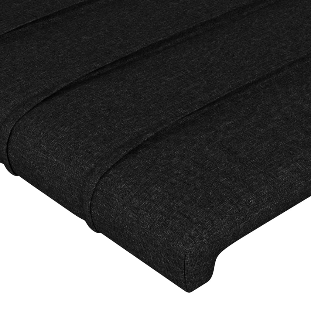 sengegavl med kanter 183x23x78/88 cm stof sort - Image 5