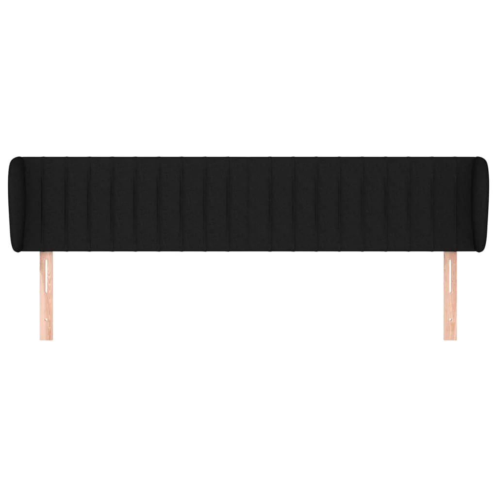 sengegavl med kanter 183x23x78/88 cm stof sort - Image 3