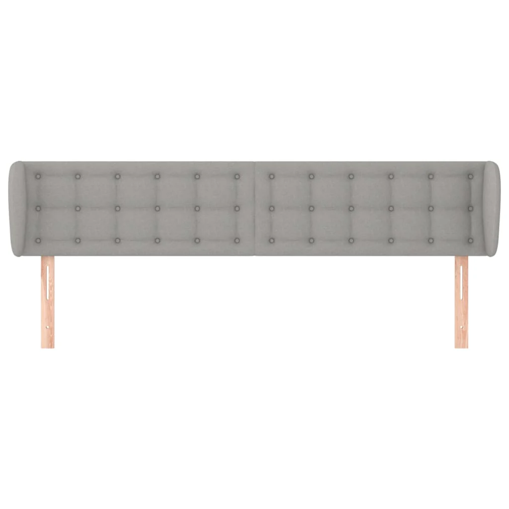 sengegavl med kanter 183x23x78/88cm stof lysegrå - Image 3