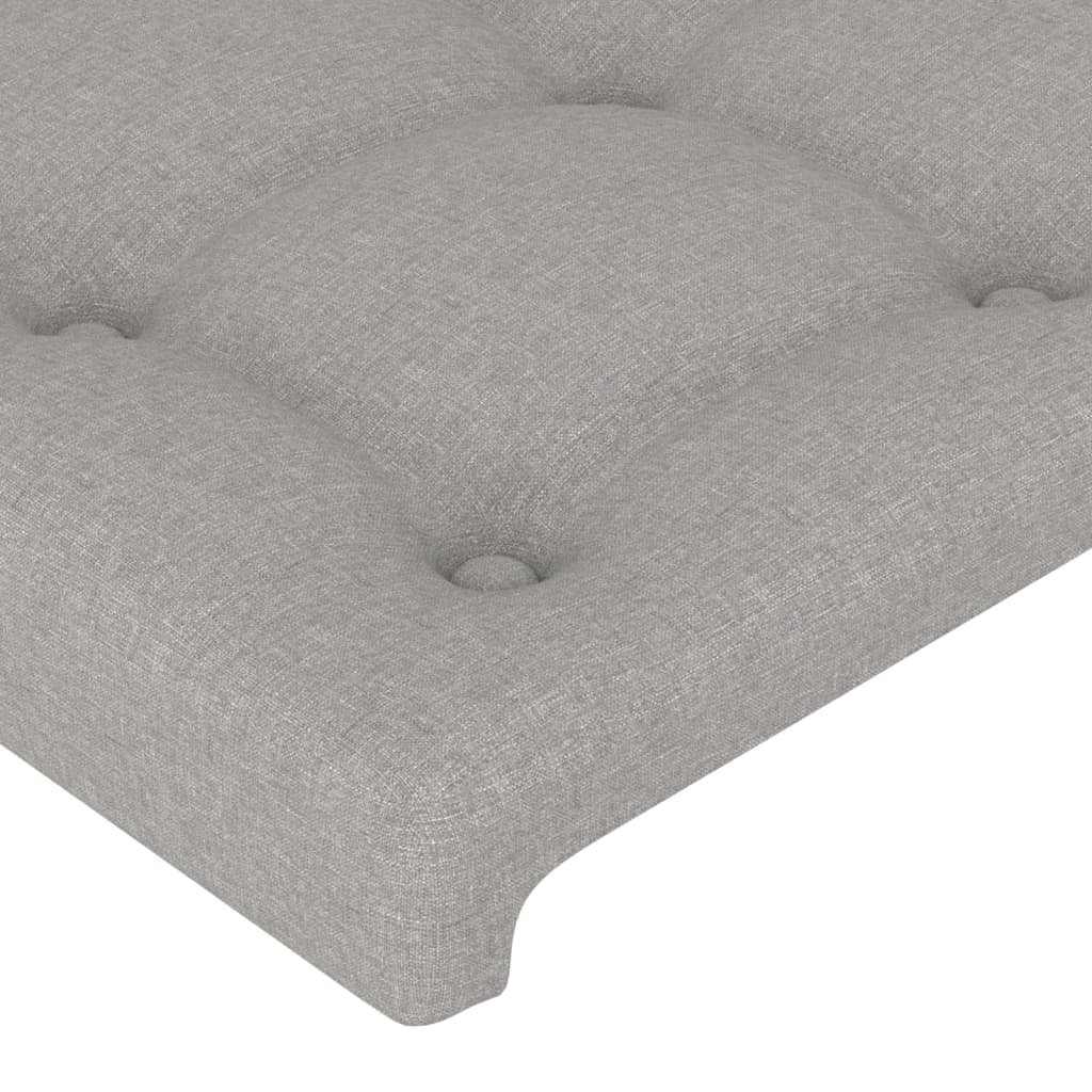 sengegavl med kanter 183x23x78/88cm stof lysegrå - Image 5
