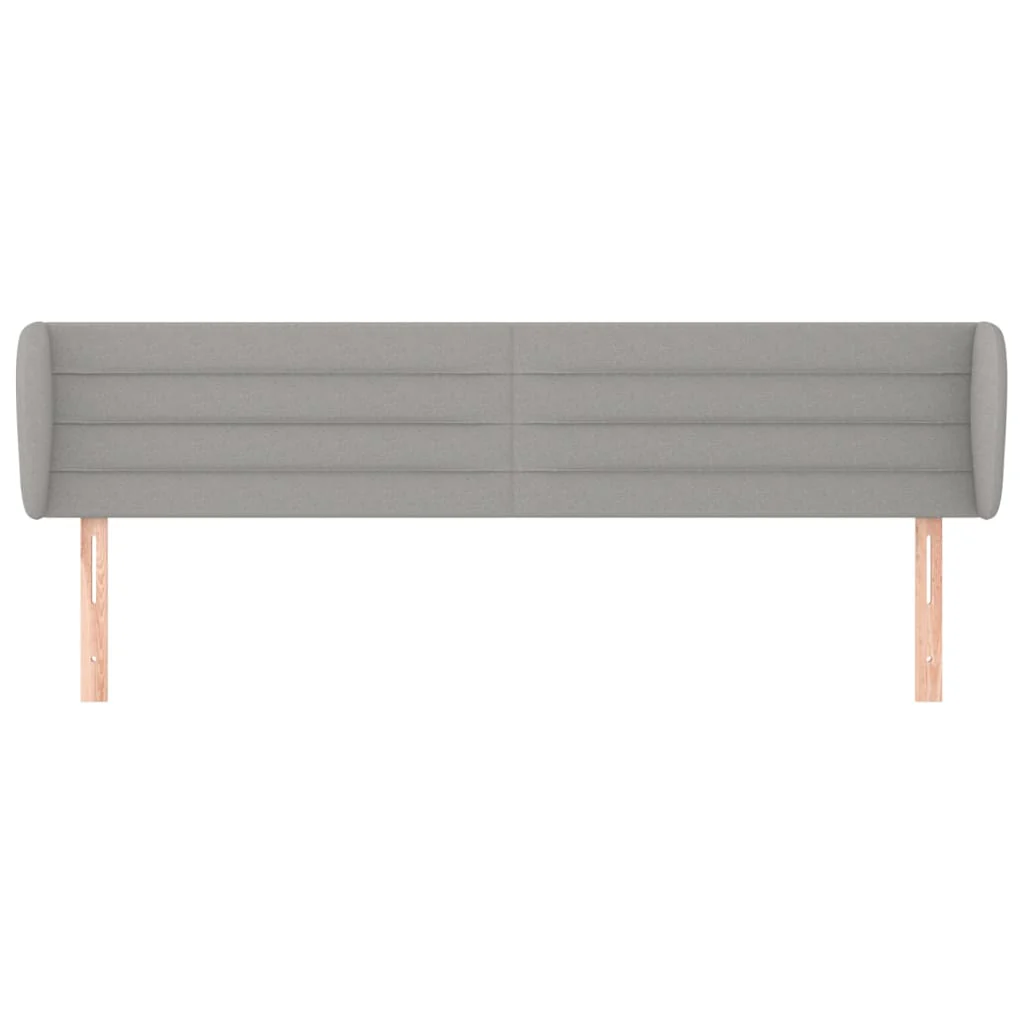 sengegavl med kanter 183x23x78/88cm stof lysegrå - Image 3
