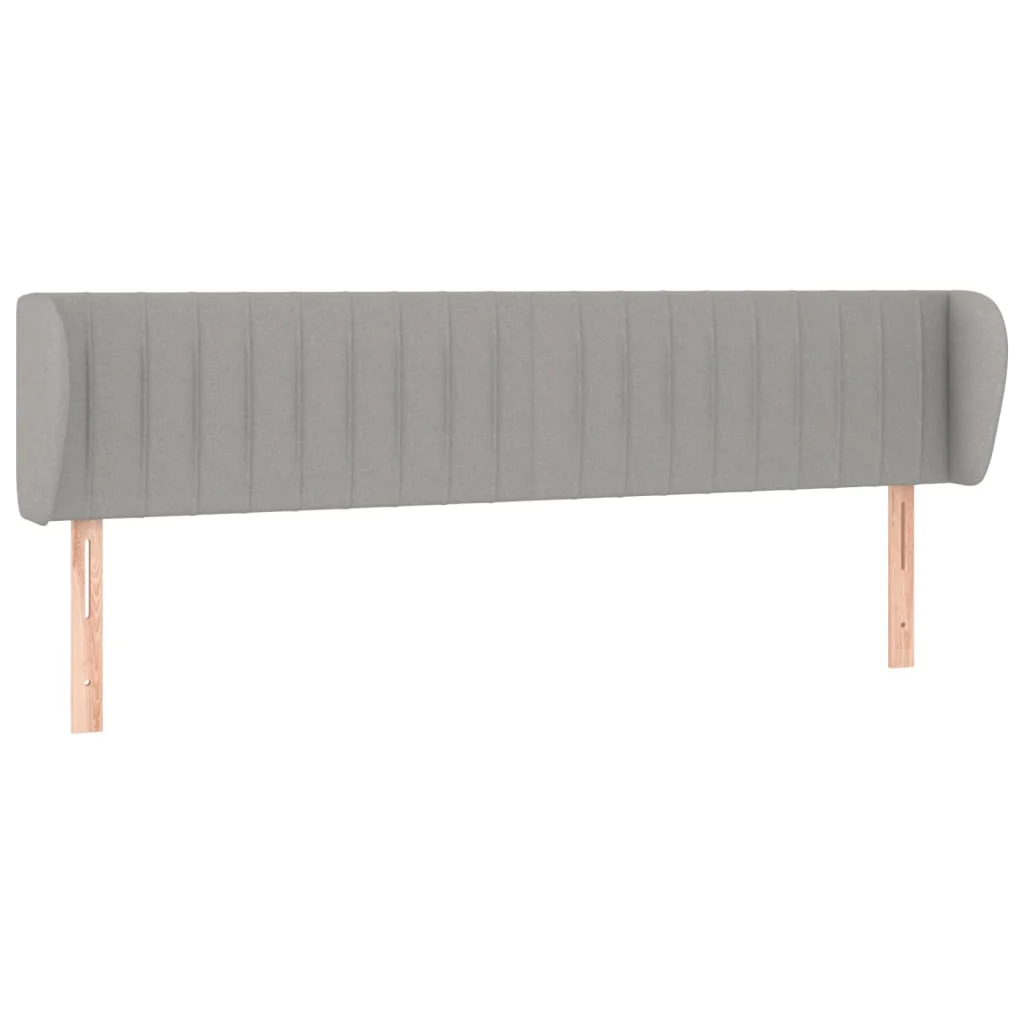 sengegavl med kanter 183x23x78/88cm stof lysegrå - Image 2