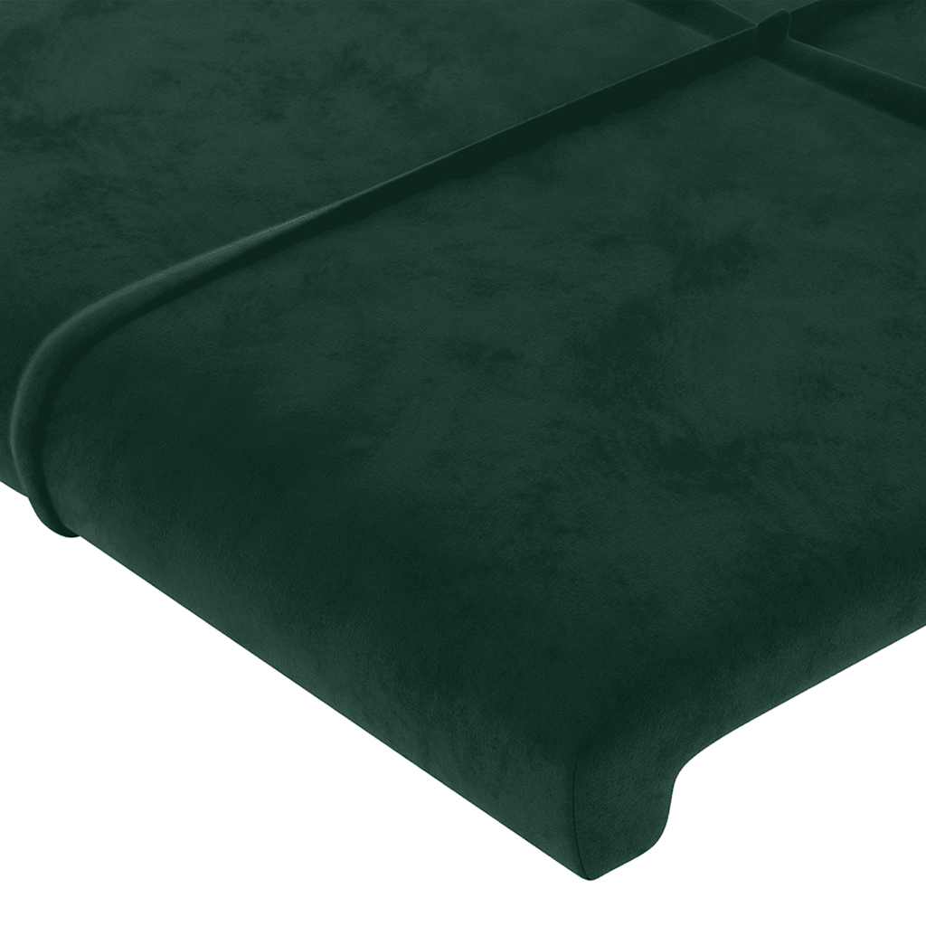 sengegavl med kanter 203x16x78/88 cm fløjl mørkegrøn - Image 5