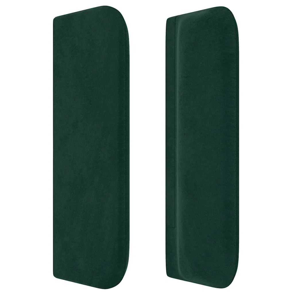 sengegavl med kanter 203x16x78/88 cm fløjl mørkegrøn - Image 4